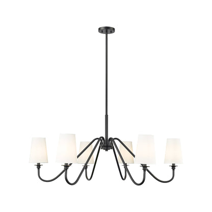 Gianna Chandelier in Matte Black (46-Inch/6-Light).