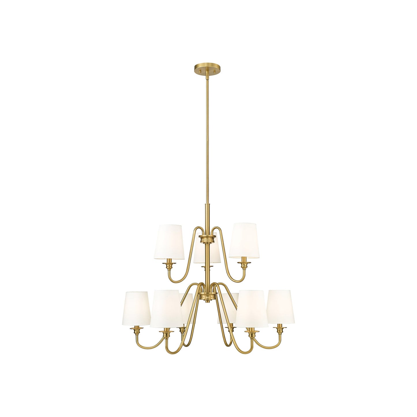 Gianna Chandelier in Modern Gold (32-Inch/9-Light).
