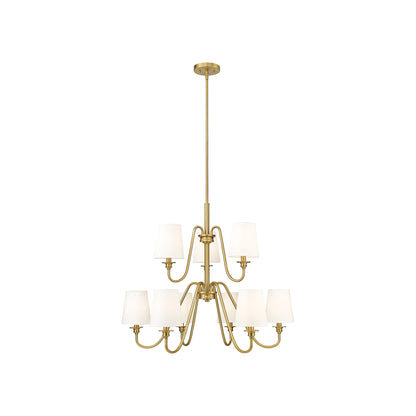 Gianna Chandelier in Modern Gold (32-Inch/9-Light).