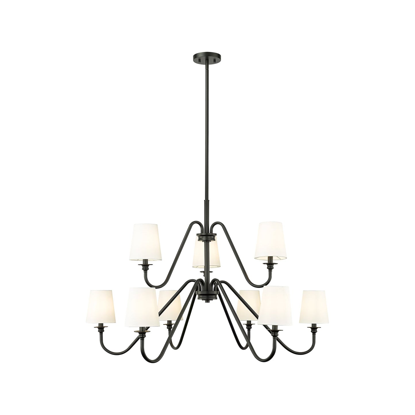 Gianna Chandelier in Matte Black (46-Inch/9-Light).