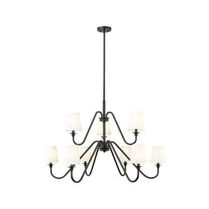 Gianna Chandelier in Matte Black (46-Inch/9-Light).