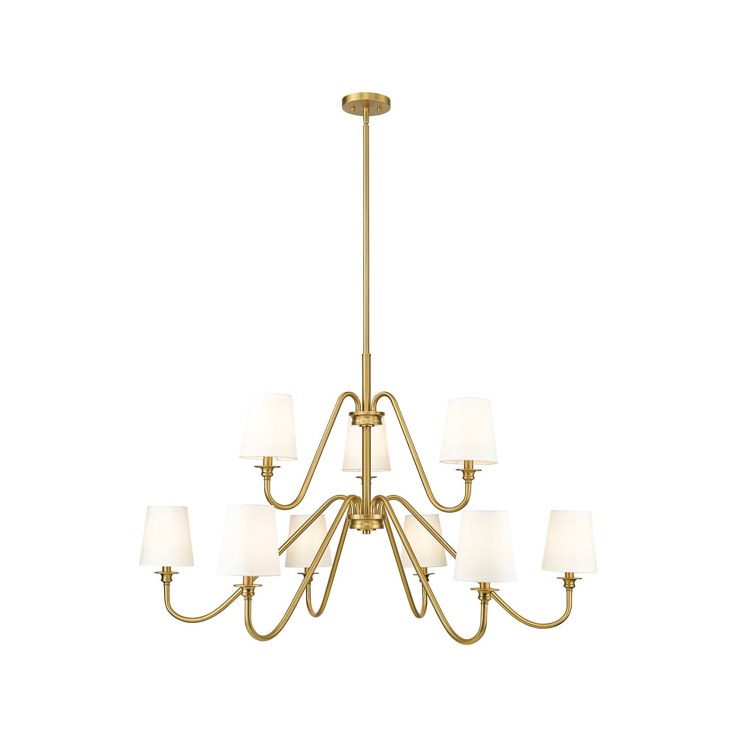Gianna Chandelier in Modern Gold (46-Inch/9-Light).