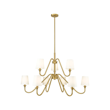 Gianna Chandelier in Modern Gold (46-Inch/9-Light).