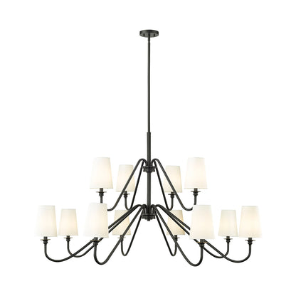 Gianna Chandelier in Matte Black (60.25-Inch/12-Light).
