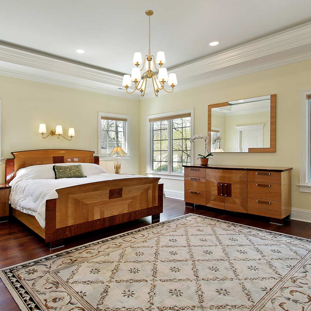 Gianna Chandelier in bedroom.