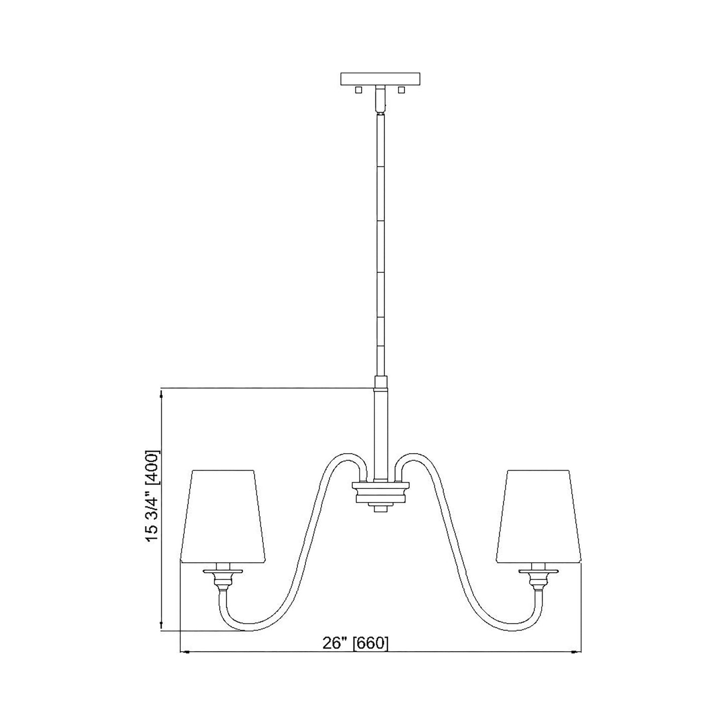 Gianna Chandelier - line drawing.