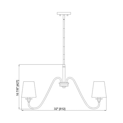 Gianna Chandelier - line drawing.