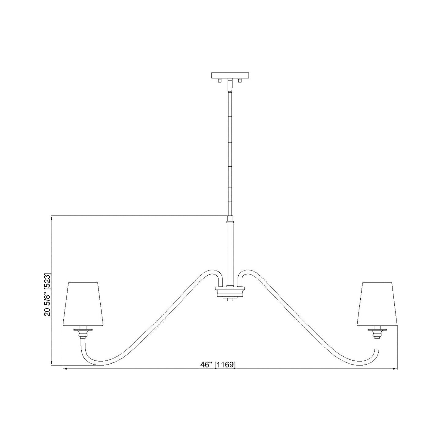 Gianna Chandelier - line drawing.