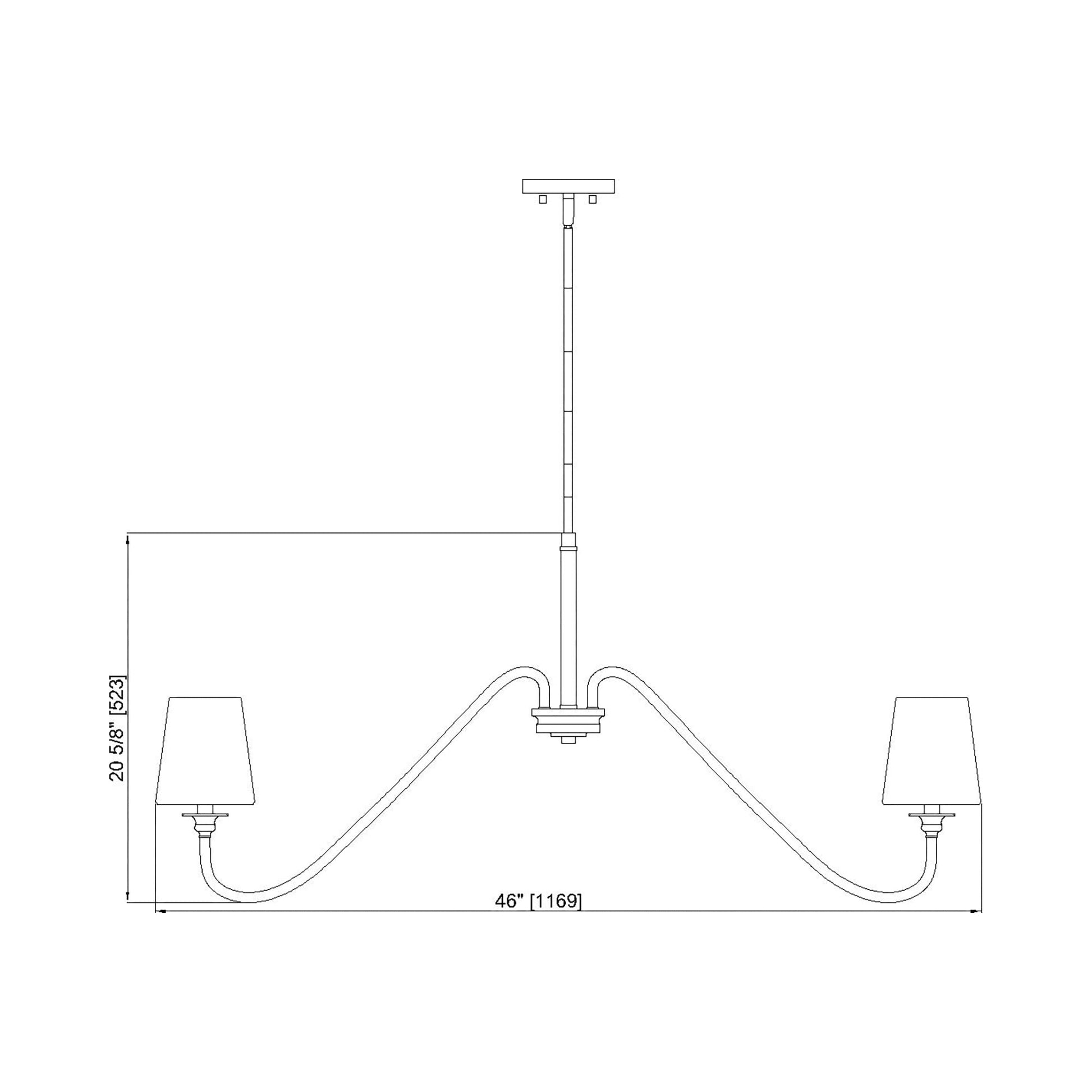 Gianna Chandelier - line drawing.