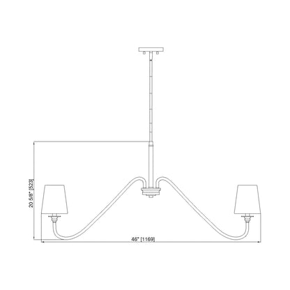 Gianna Chandelier - line drawing.