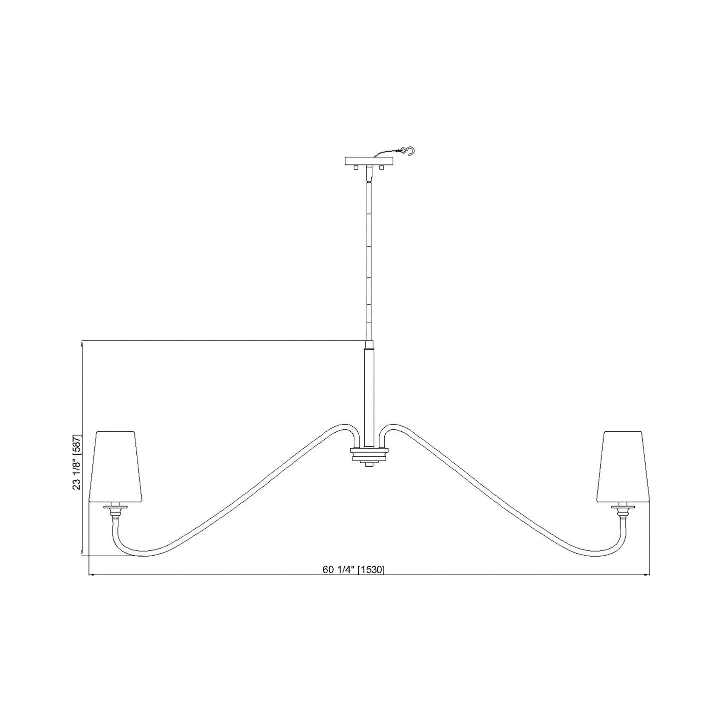 Gianna Chandelier - line drawing.