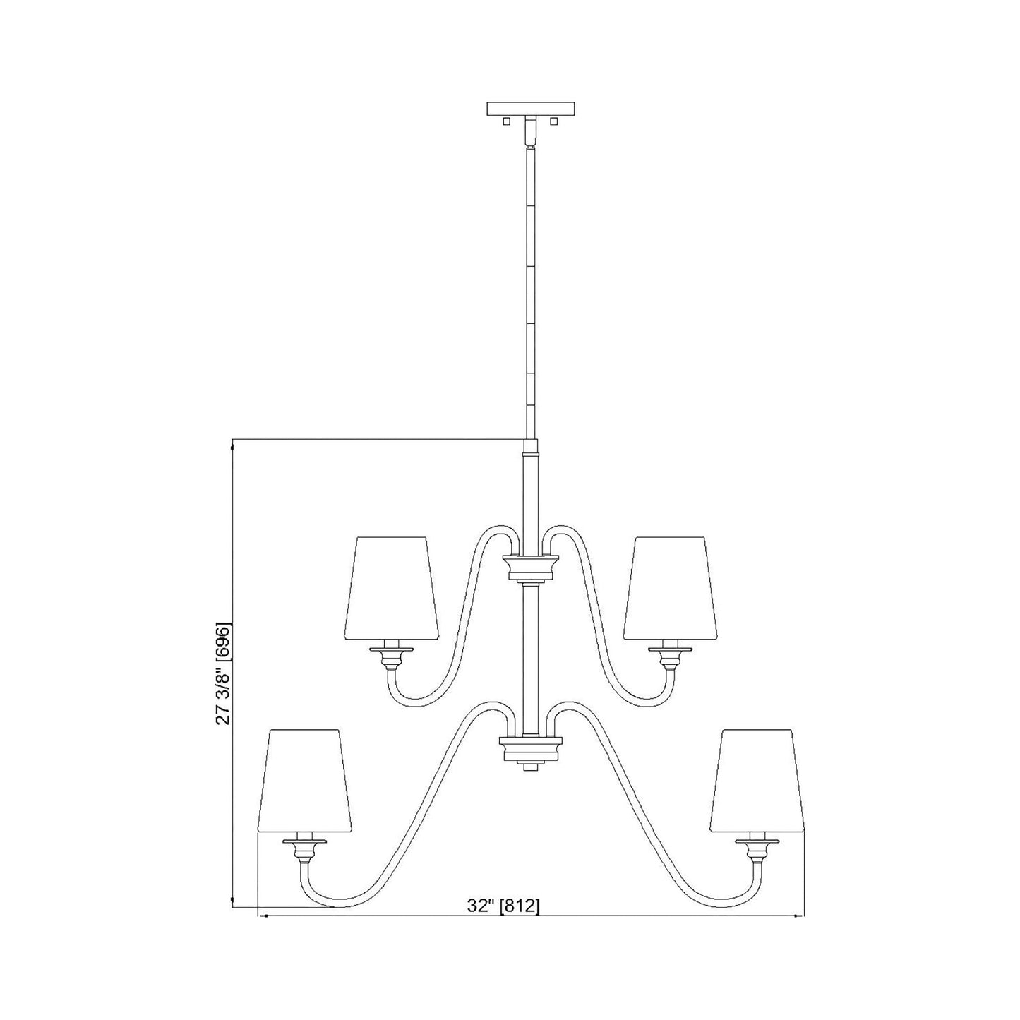 Gianna Chandelier - line drawing.