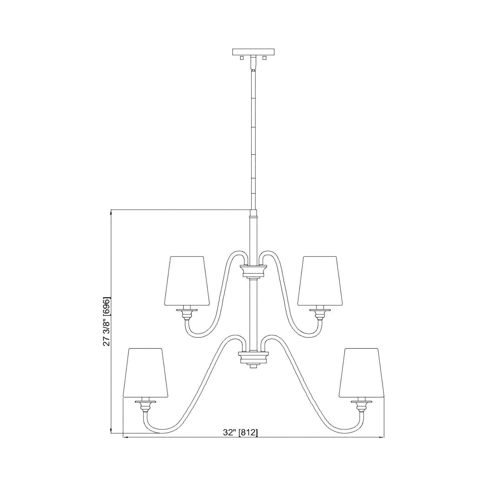 Gianna Chandelier - line drawing.