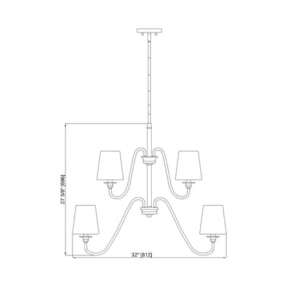 Gianna Chandelier - line drawing.