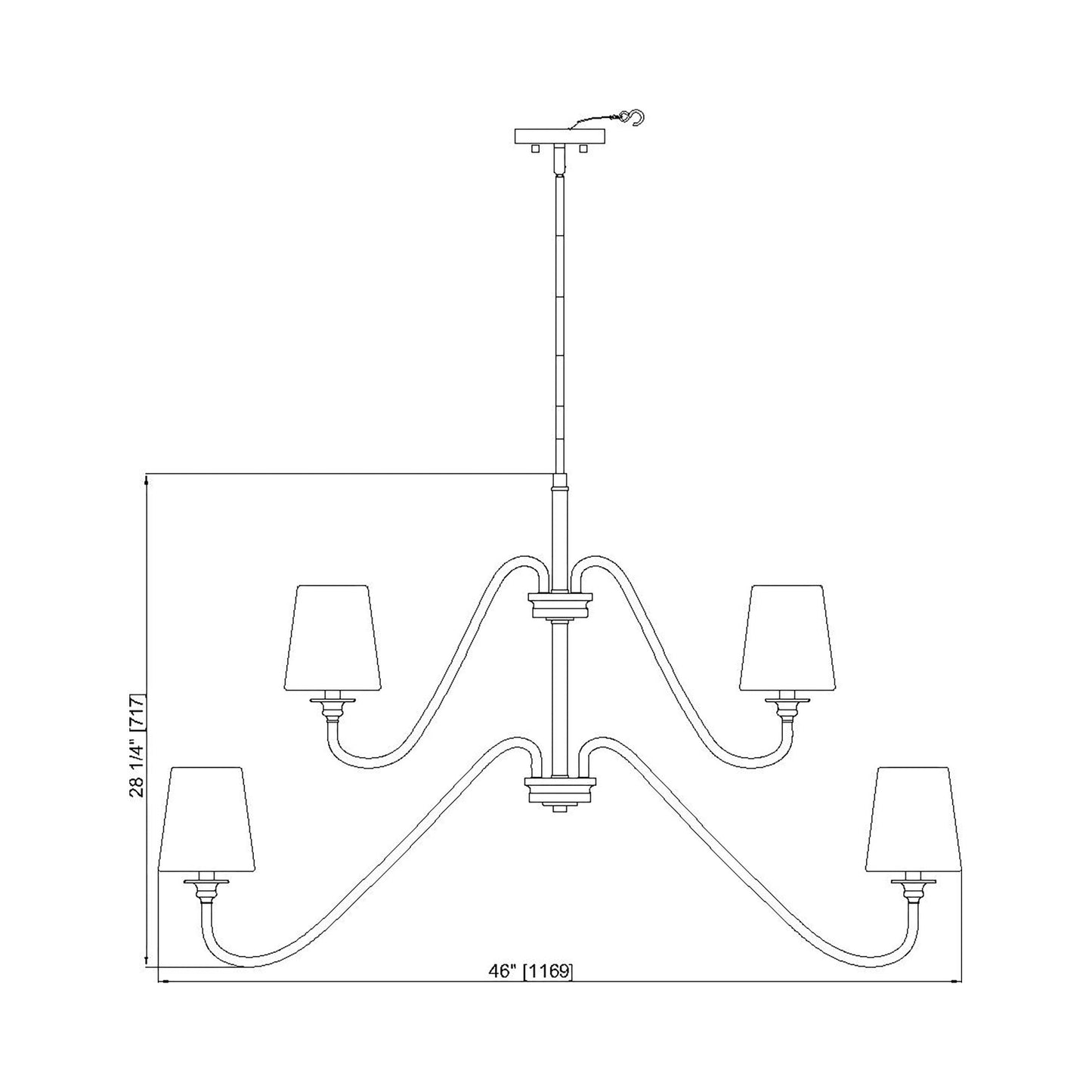 Gianna Chandelier - line drawing.