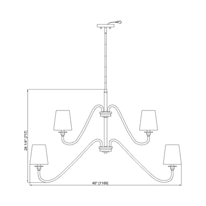 Gianna Chandelier - line drawing.