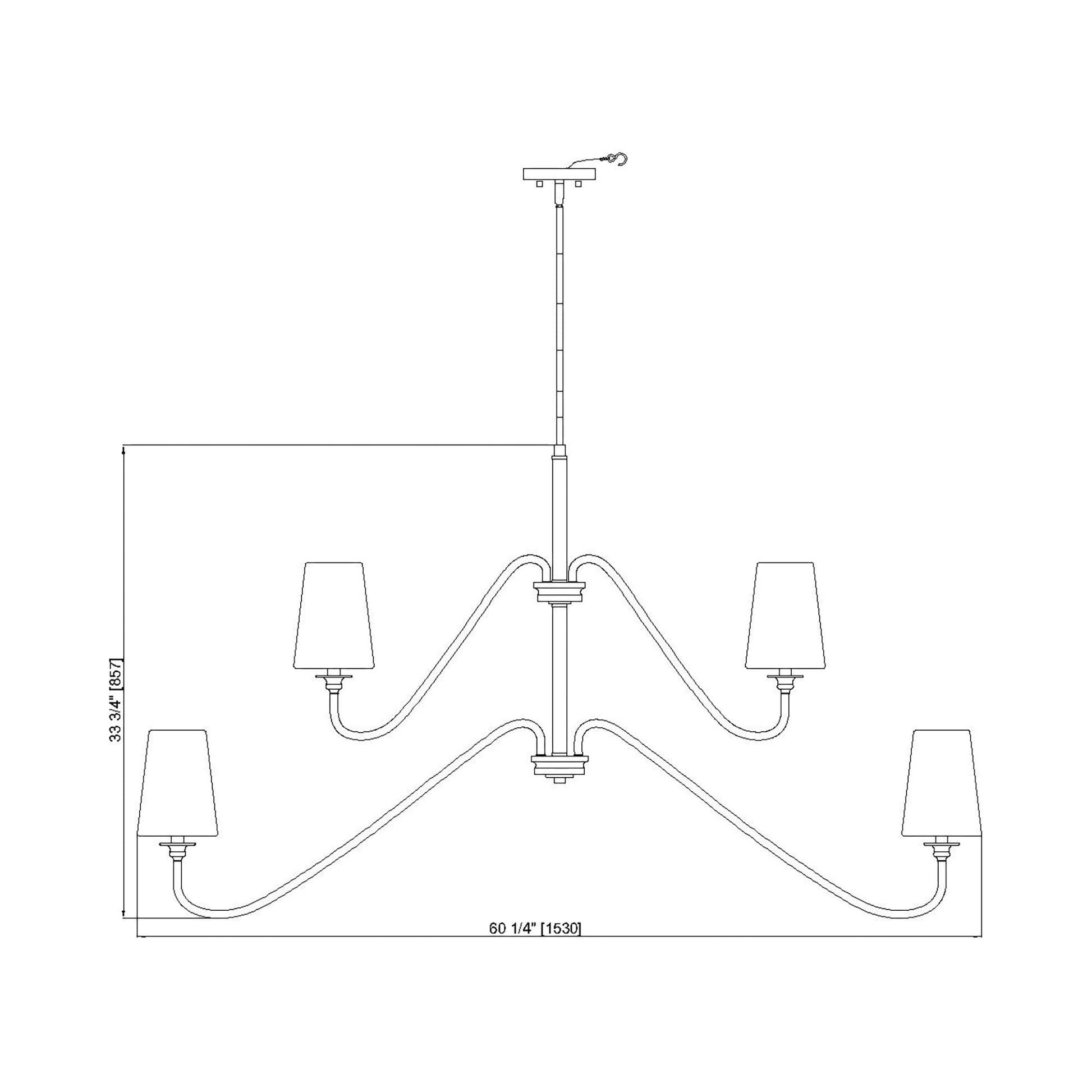 Gianna Chandelier - line drawing.