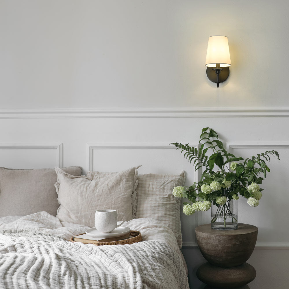 Gianna Wall Light in bedroom.