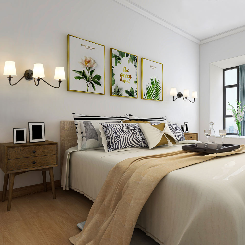 Gianna Wall Light in bedroom.