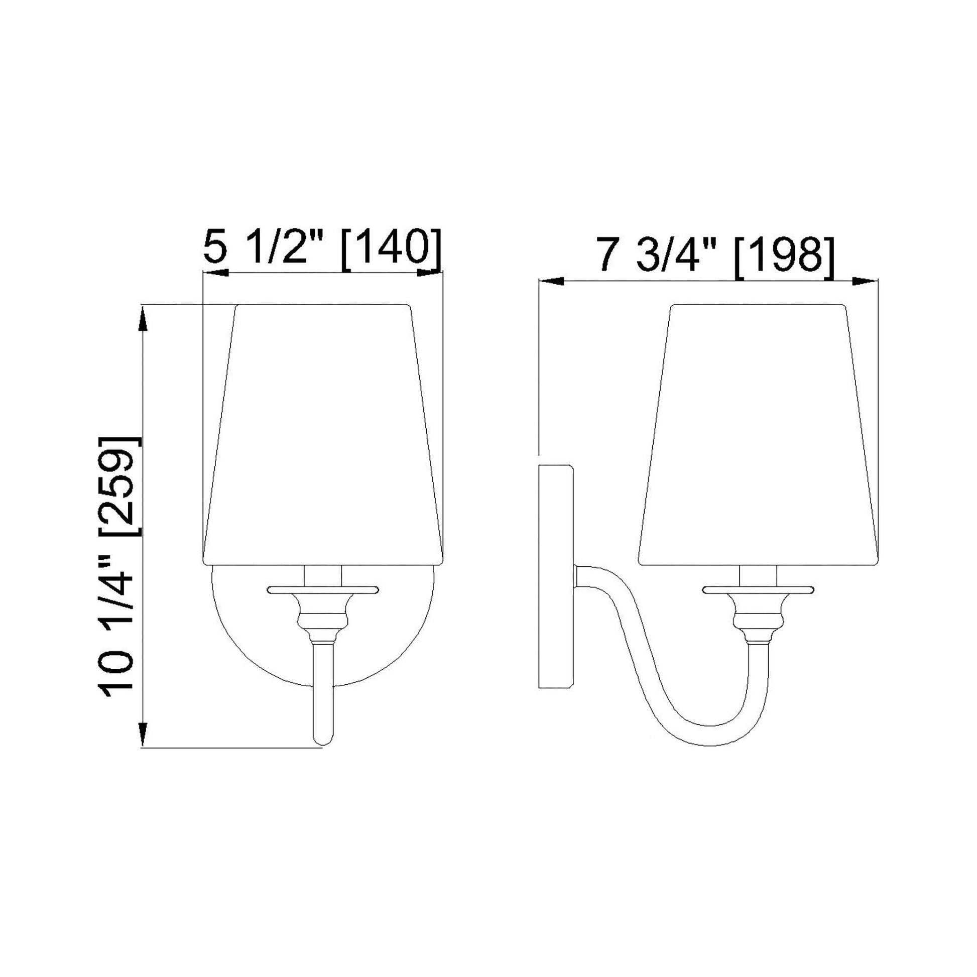 Gianna Wall Light - line drawing.