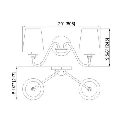 Gianna Wall Light - line drawing.