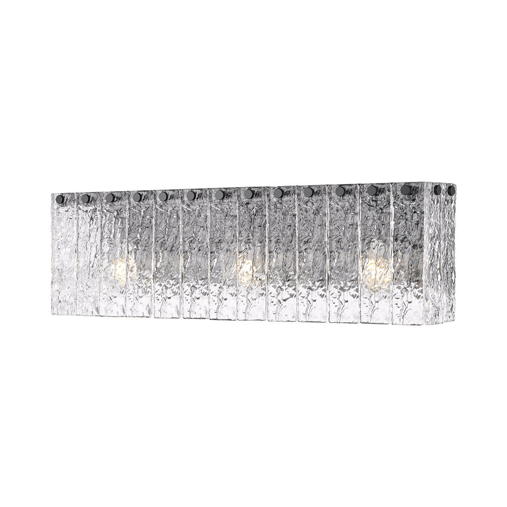 Glacier Bath Vanity Light in Matte Black (3-Light).