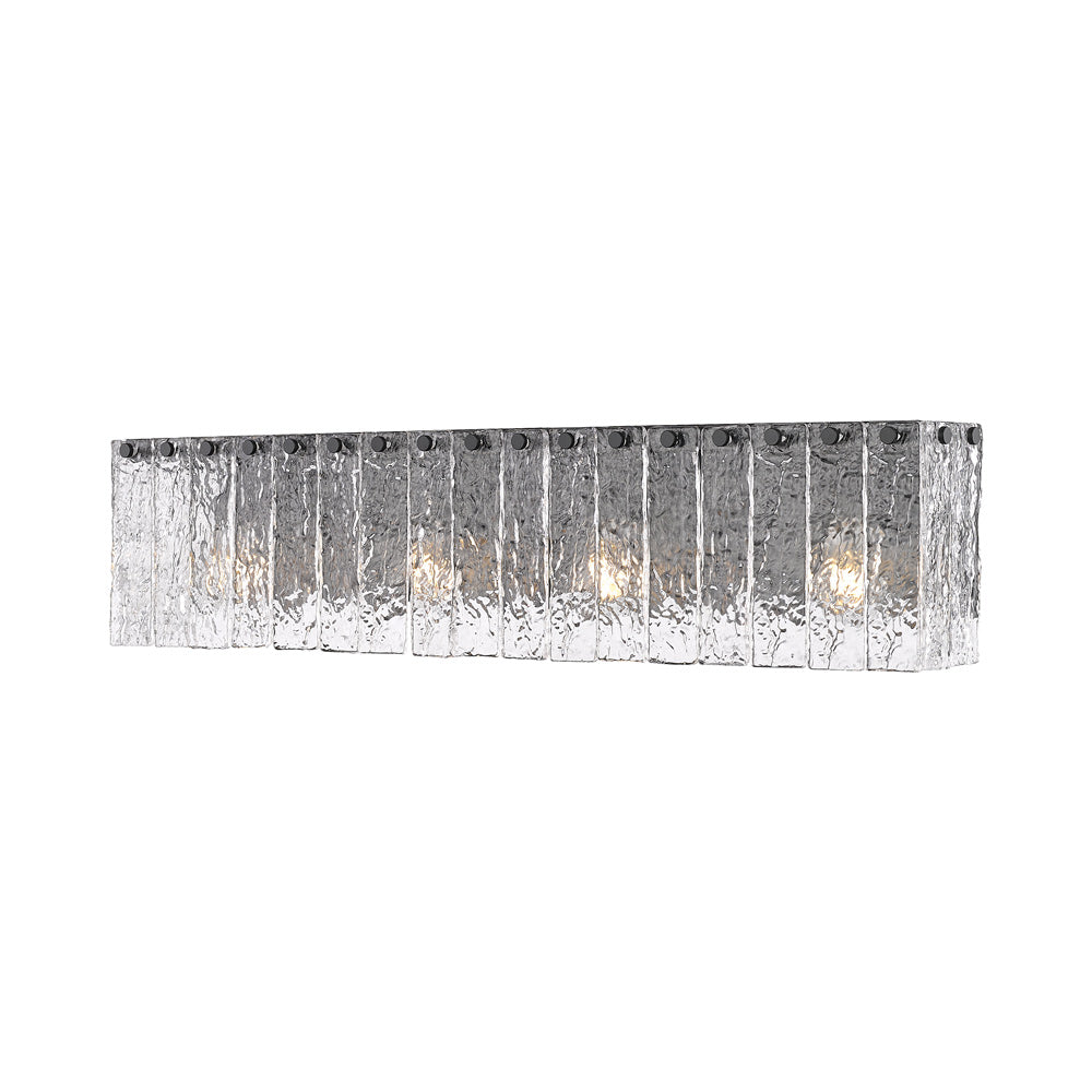 Glacier Bath Vanity Light in Matte Black (4-Light).