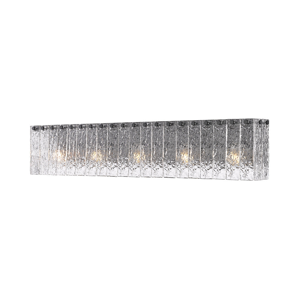Glacier Bath Vanity Light in Matte Black (5-Light).