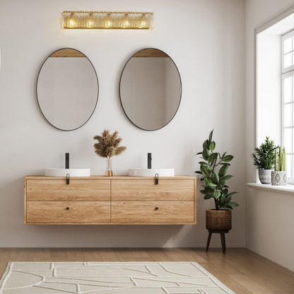 Glacier Bath Vanity Light in bathroom.