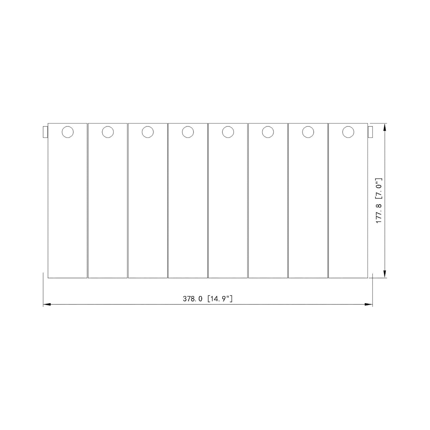 Glacier Bath Vanity Light - line drawing.