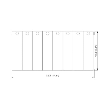Glacier Bath Vanity Light - line drawing.