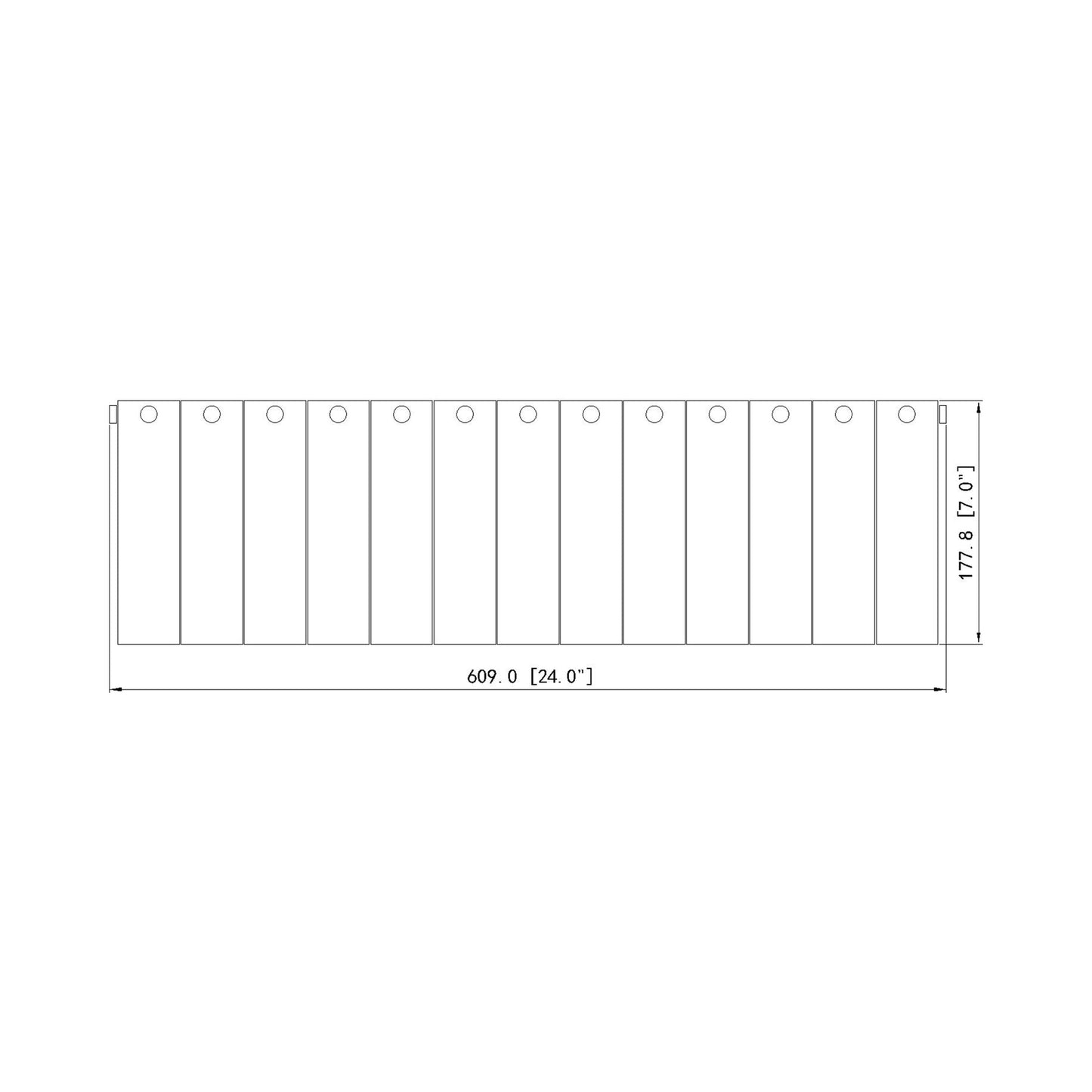 Glacier Bath Vanity Light - line drawing.