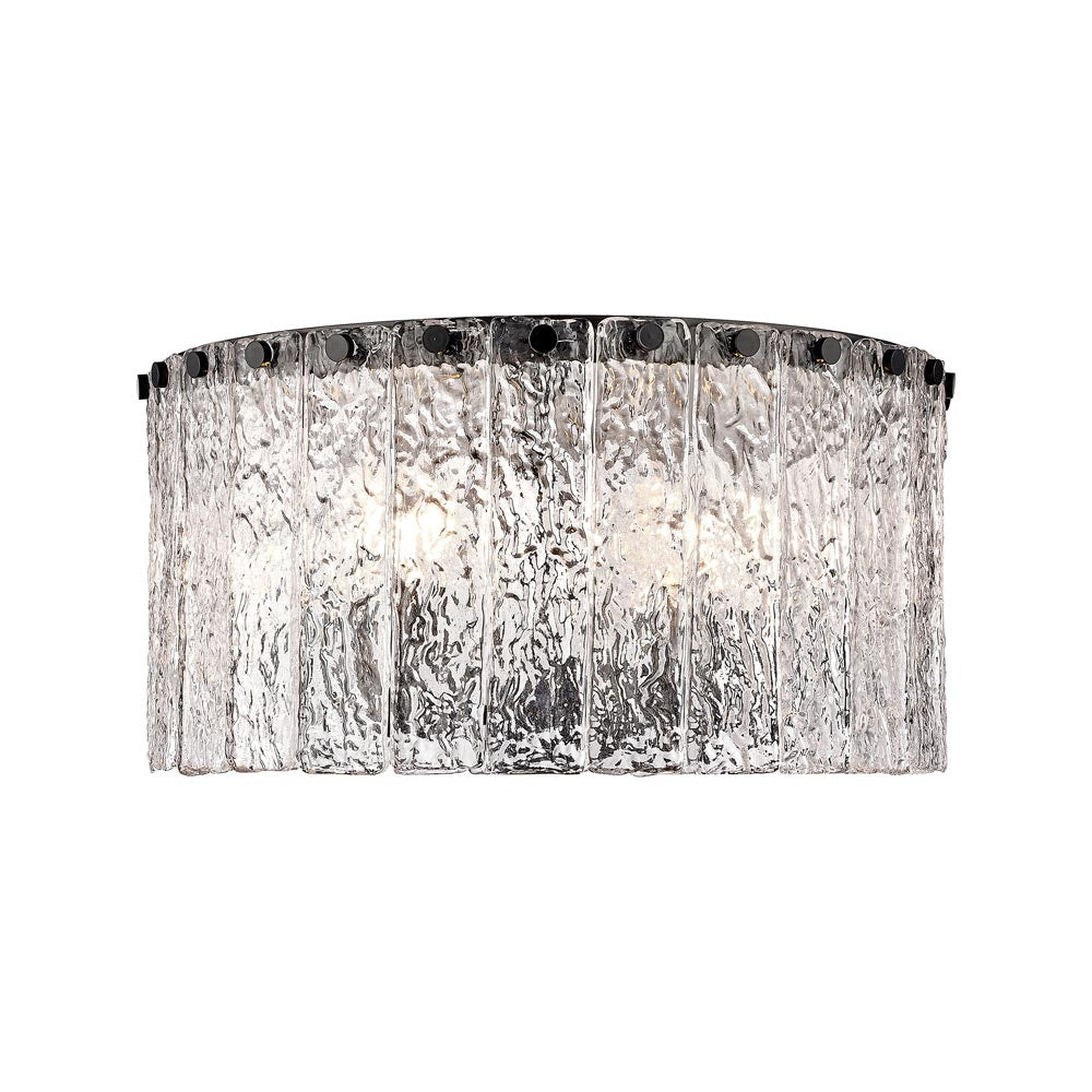 Glacier Flush Mount Ceiling Light in Matte Black (16.57-Inch).