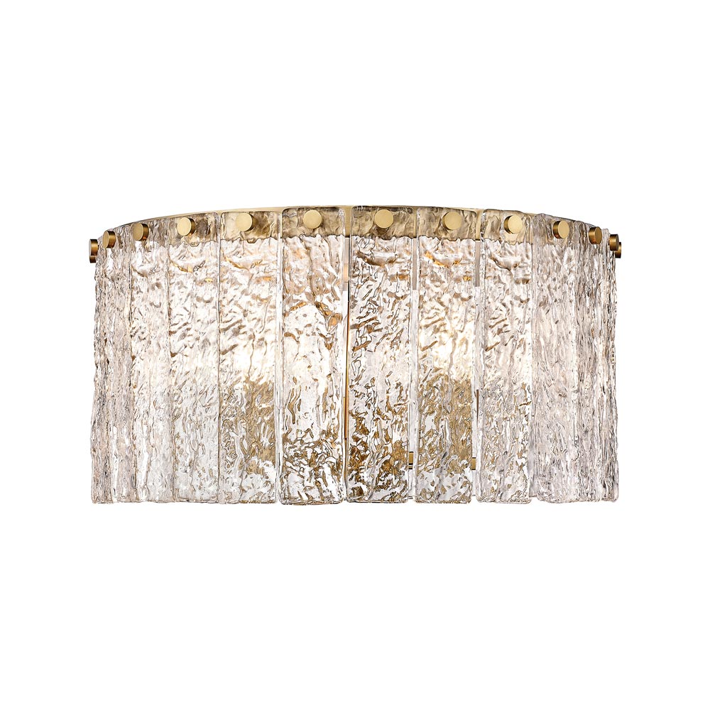 Glacier Flush Mount Ceiling Light in Modern Gold (16.57-Inch).