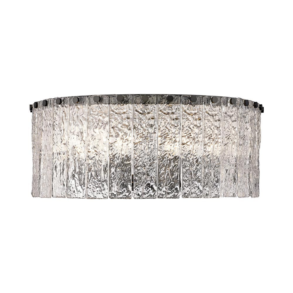 Glacier Flush Mount Ceiling Light in Matte Black (20.51-Inch).