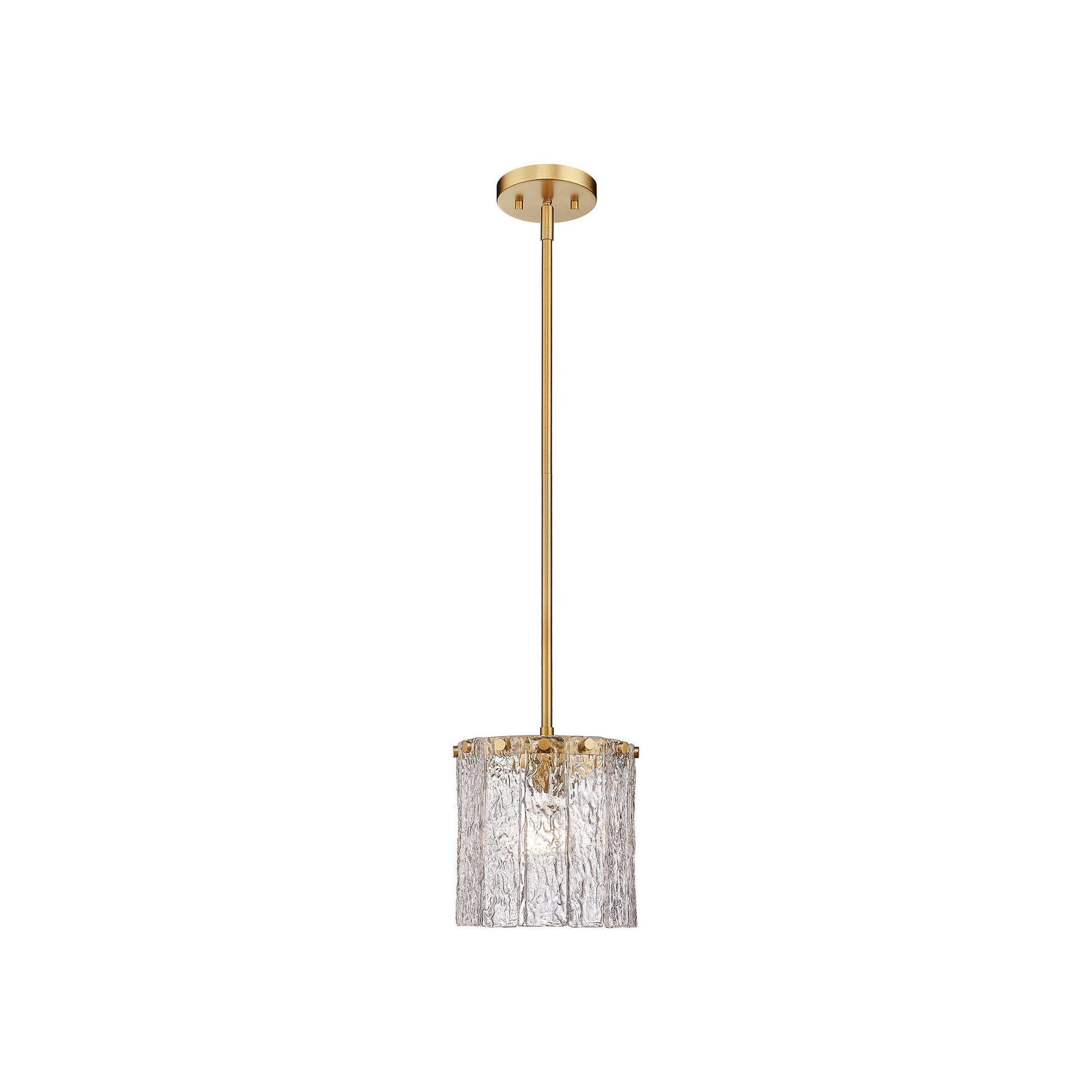 Glacier Round Pendant Light in Modern Gold (8.3-Inch).