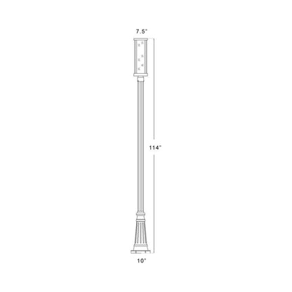 Glenwood 519P Outdoor Post Light - line drawing.