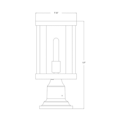 Glenwood 533PM Outdoor Pier Mount Light - line drawing.