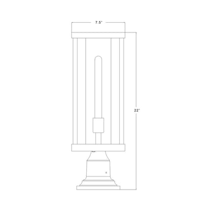 Glenwood 533PM Outdoor Pier Mount Light - line drawing.