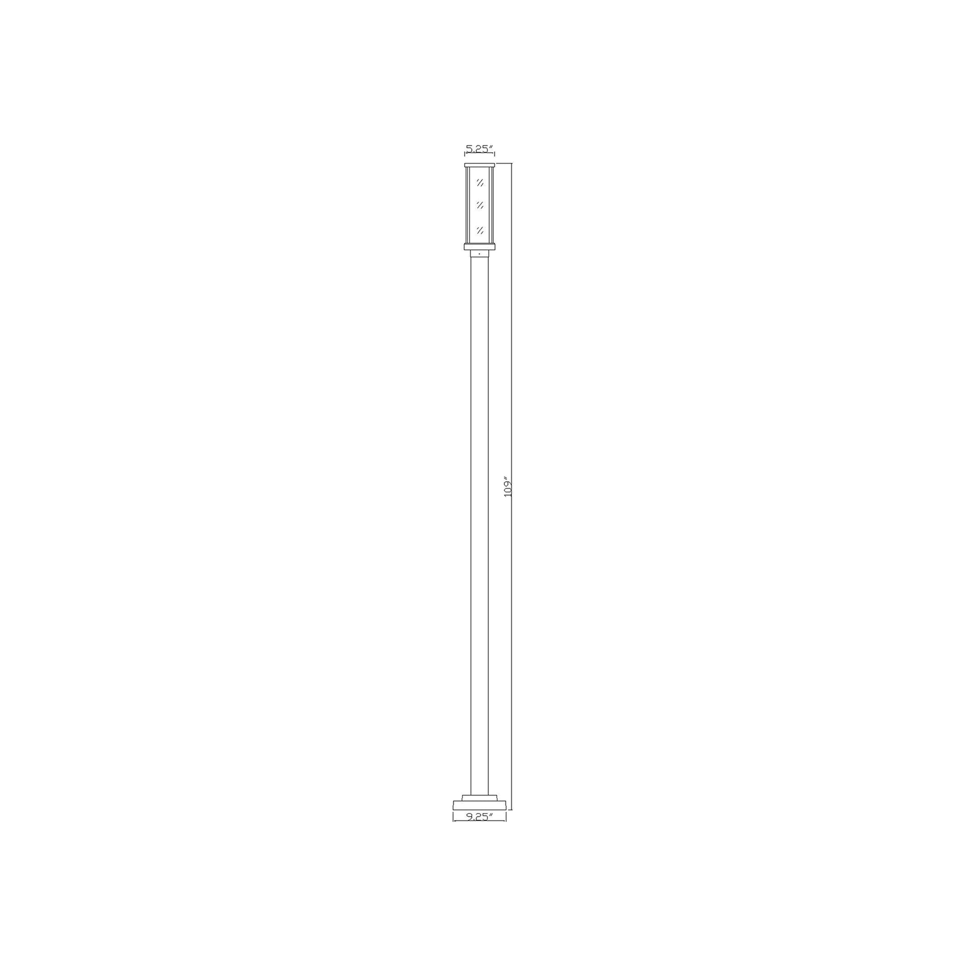 Glenwood 536P Outdoor Post Light - line drawing.
