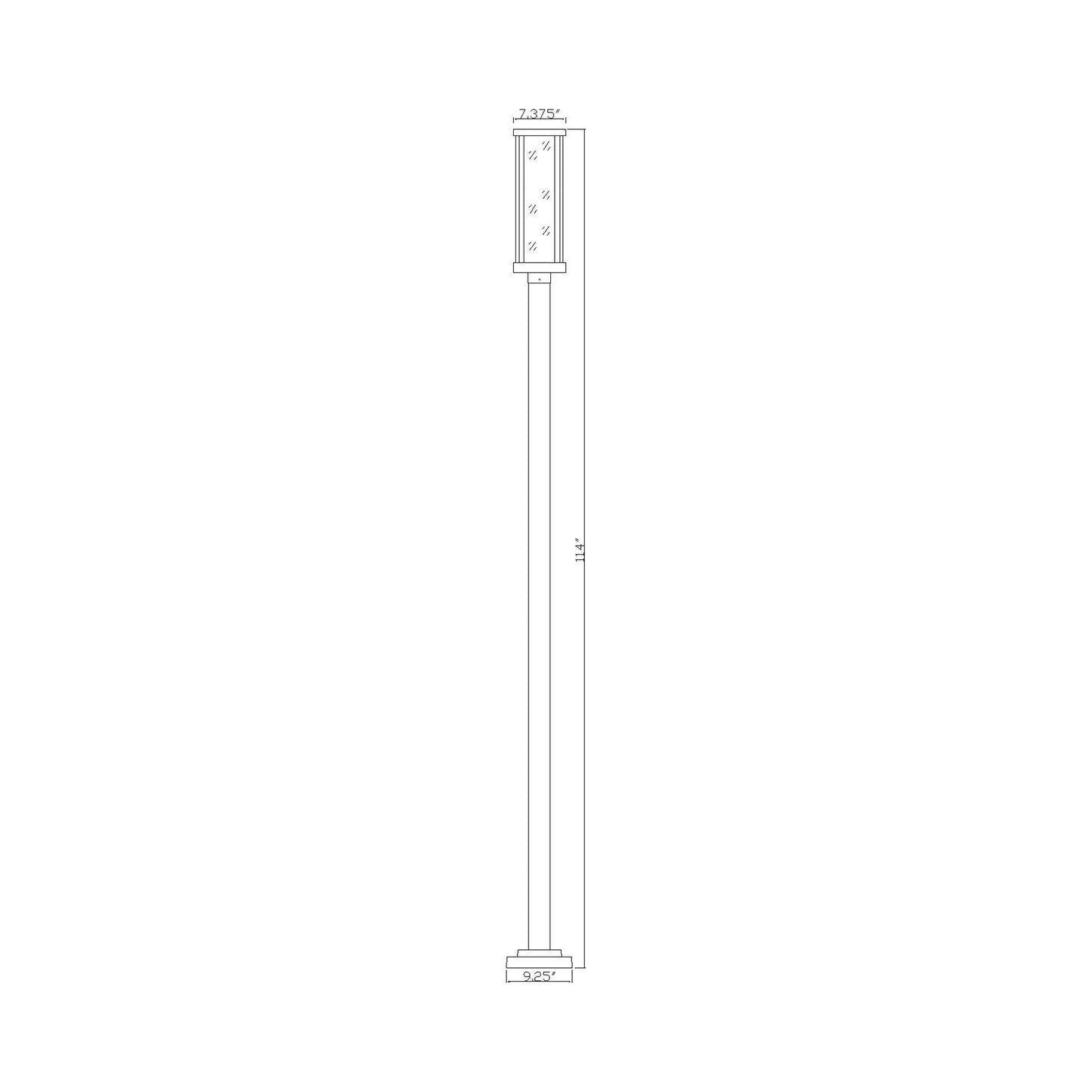 Glenwood 536P Outdoor Post Light - line drawing.