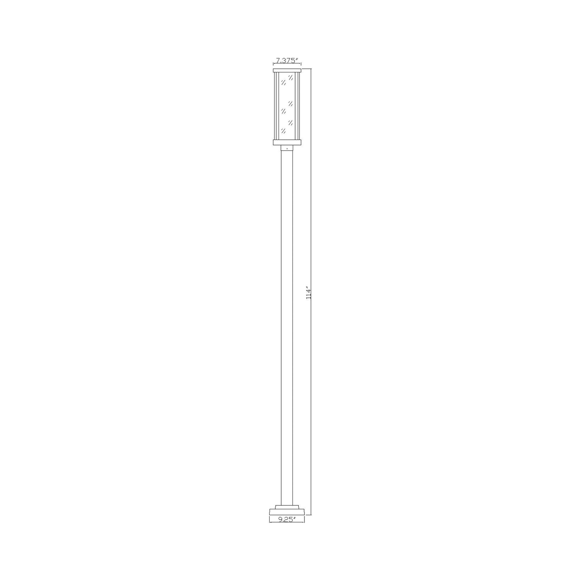 Glenwood 536P Outdoor Post Light - line drawing.