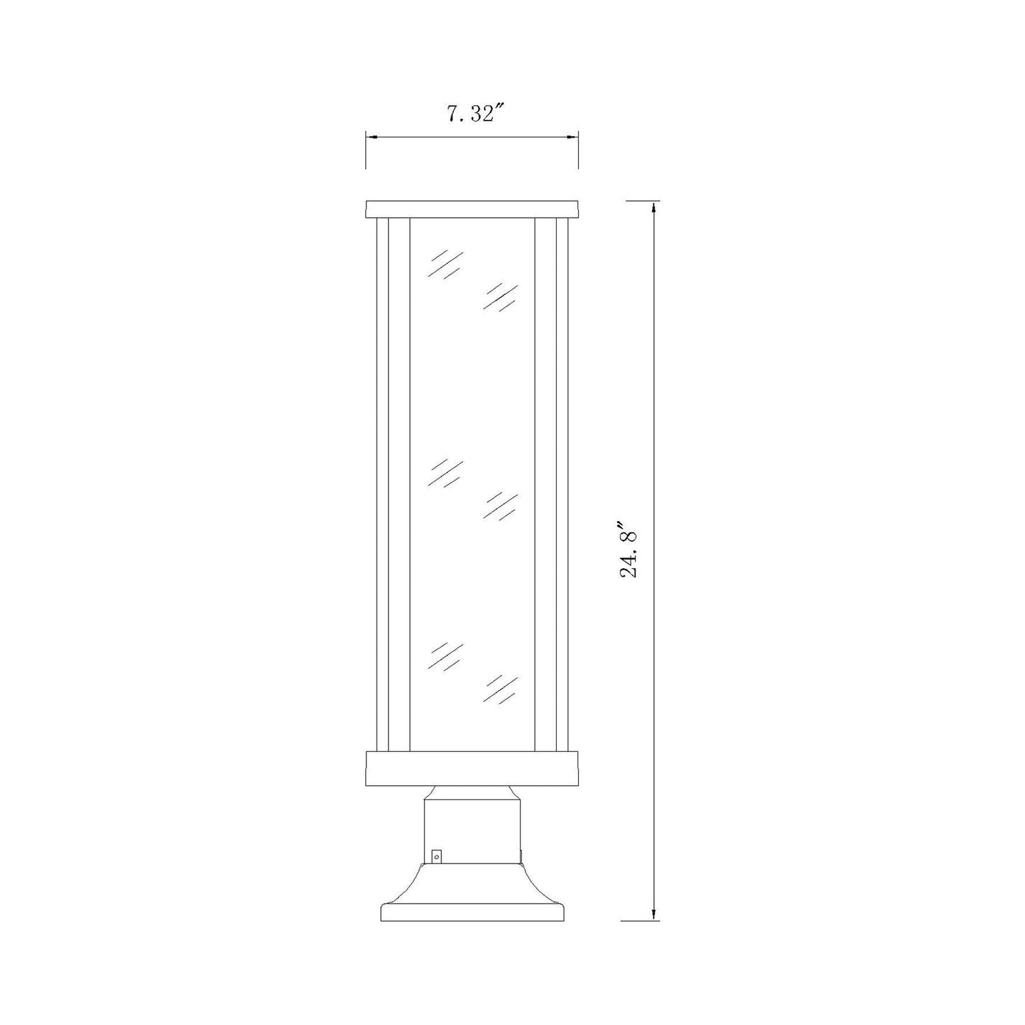 Glenwood 553PM Outdoor Pier Mount Light - line drawing.