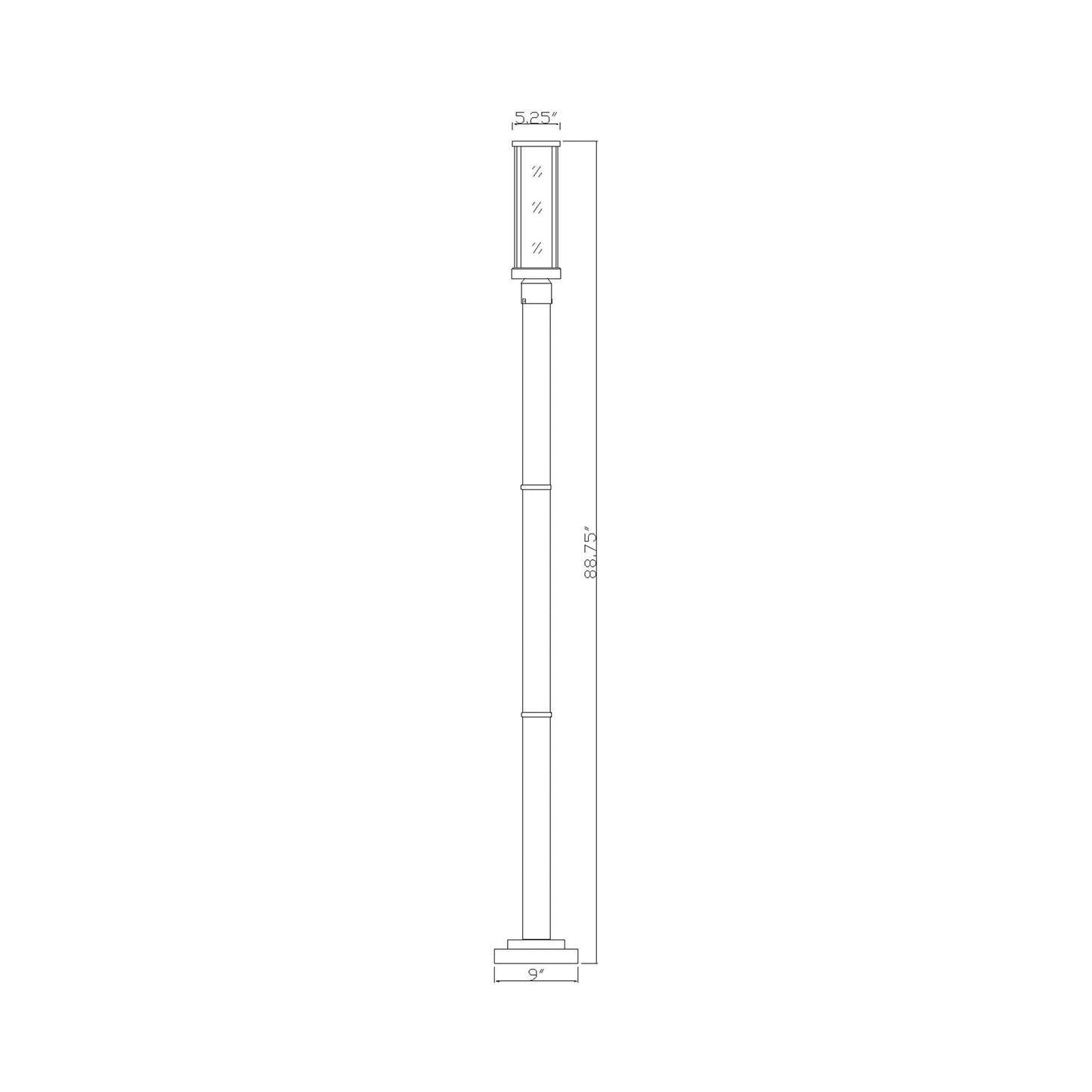 Glenwood 567P Outdoor Post Light - line drawing.