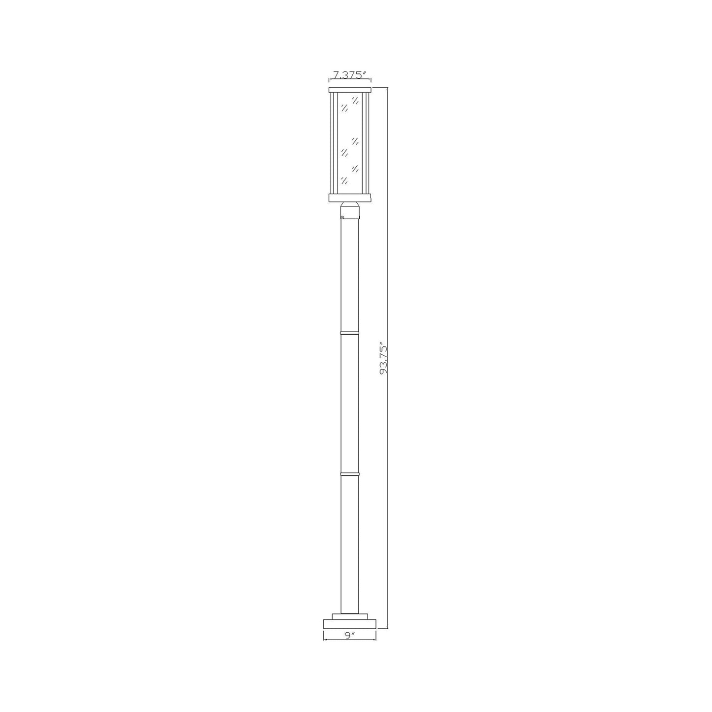 Glenwood 567P Outdoor Post Light - line drawing.