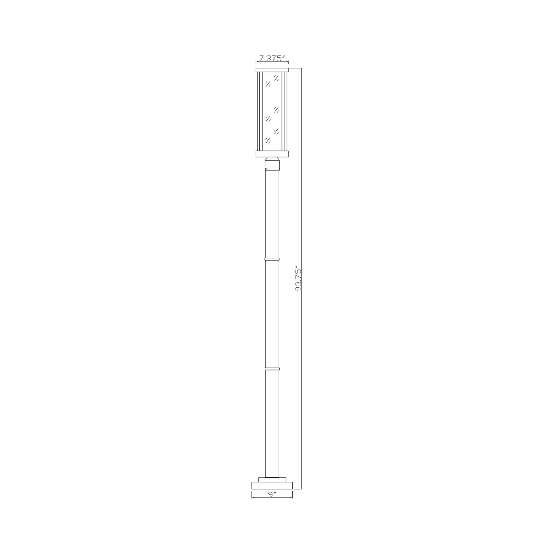 Glenwood 567P Outdoor Post Light - line drawing.