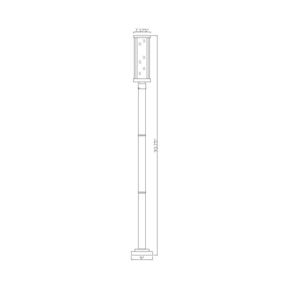 Glenwood 567P Outdoor Post Light - line drawing.