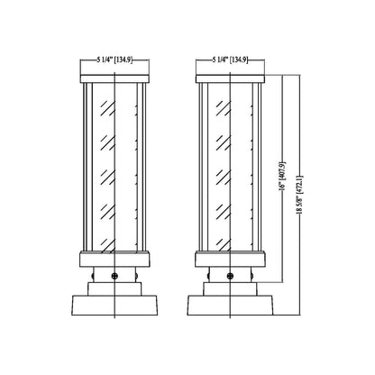 Glenwood 586S Outdoor Pier Mount Light - line drawing.