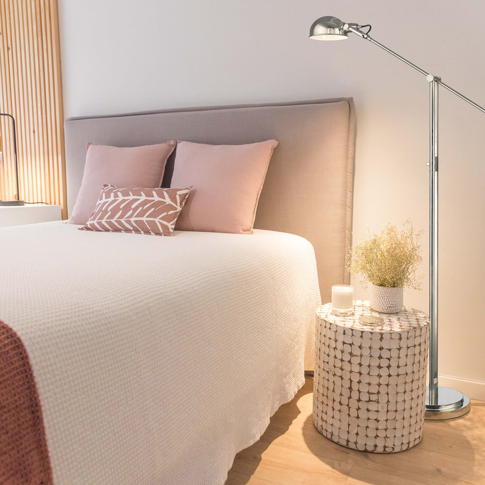Grammercy Park Floor Lamp in bedroom.
