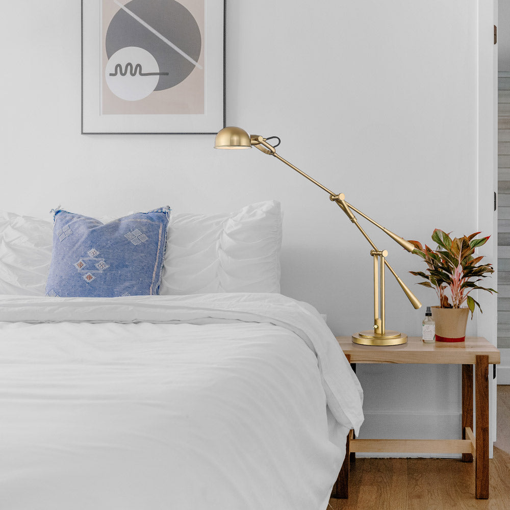 Grammercy Park Table Lamp in bedroom.